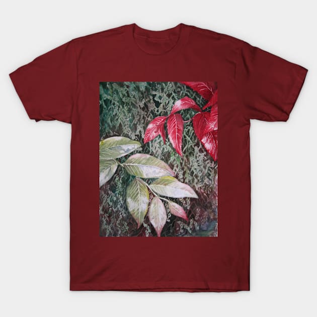 Tropical Foliage Watercolour Painting T-Shirt by Heatherian